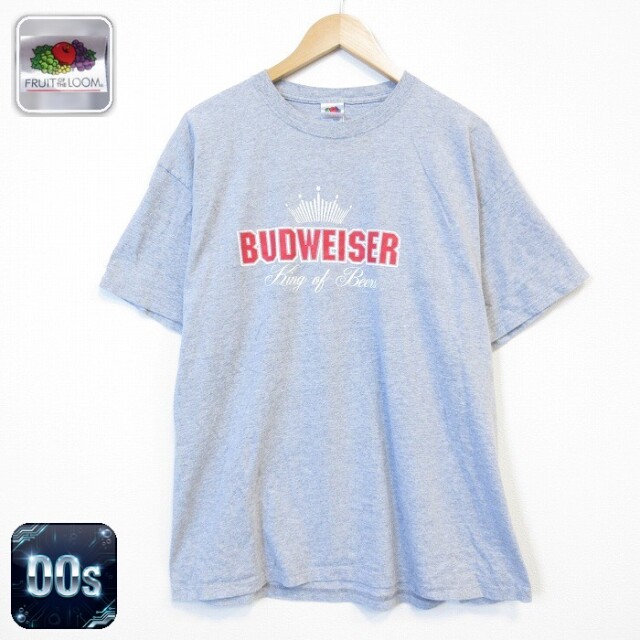フルーツオブザルーム 00s 半袖Tシャツ バドワイザー グレー メンズXL相当 | 古着