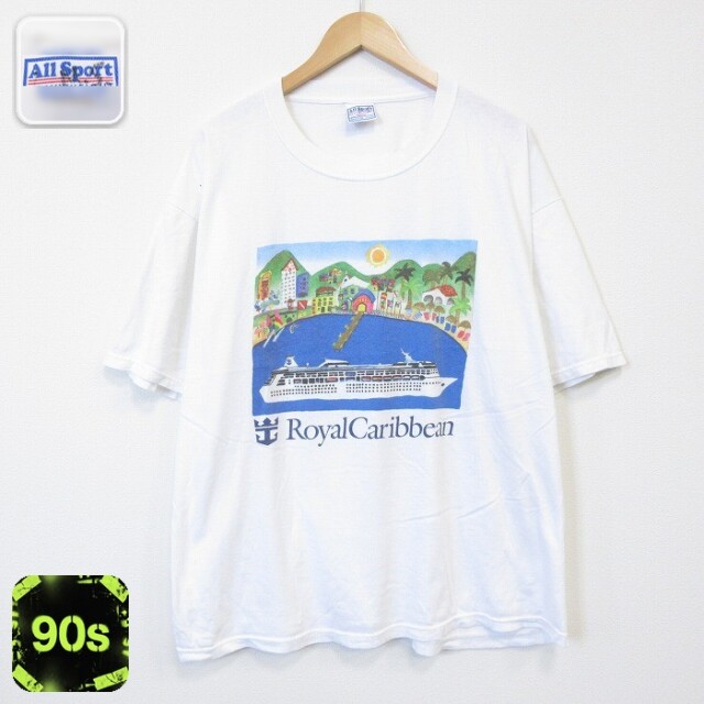 All Sport 90s 半袖Tシャツ ロイヤルカリビアン ホワイト メンズXL相当 | 古着