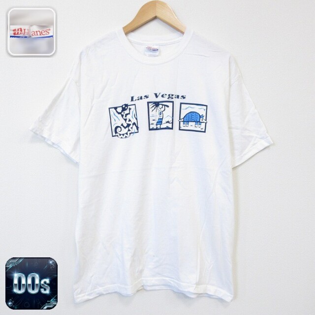ヘインズ 00s 半袖Tシャツ ラスベガス ホワイト メンズL相当 | 古着