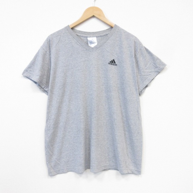アディダス 90s 半袖Tシャツ ワンポイントロゴ グレー メンズXL相当 | 古着