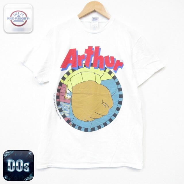 00s 半袖Tシャツ アニメアーサー ホワイト メンズM相当 | 古着