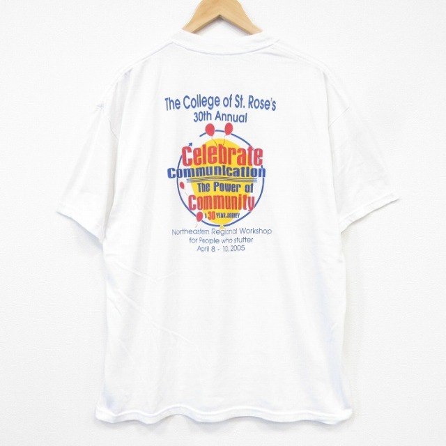 ジャージーズ 00s 半袖Tシャツ Celebrate ホワイト メンズXL相当 | 古着