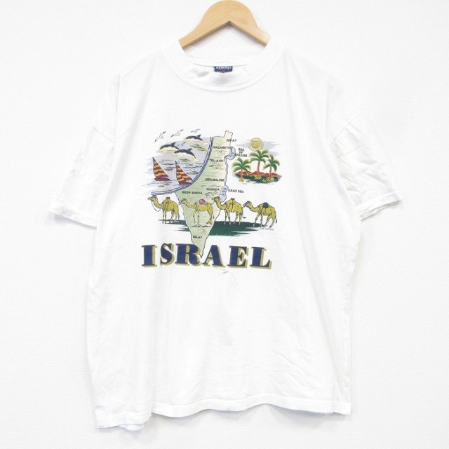 00s 半袖Tシャツ イスラエル ホワイト メンズXL相当 | 古着