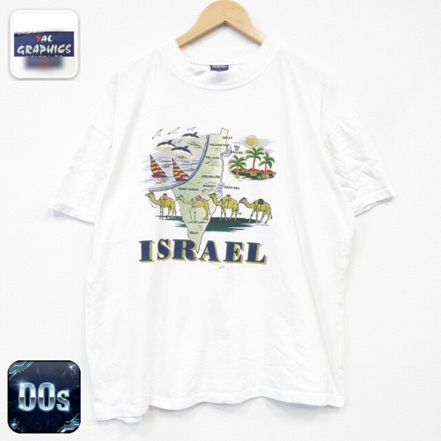 00s 半袖Tシャツ イスラエル ホワイト メンズXL相当 | 古着