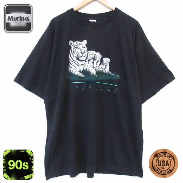 90s 半袖Tシャツ トラ ブラック メンズXL相当 | 古着