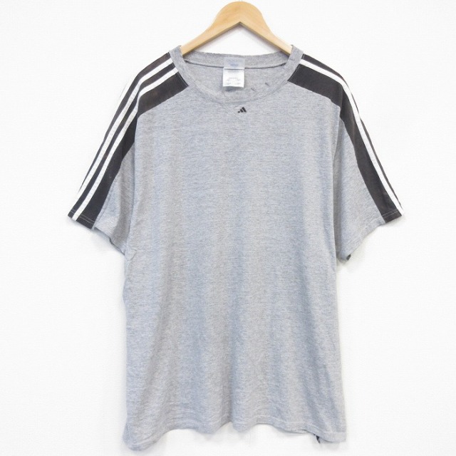 アディダス 90s 半袖Tシャツ ワンポイントロゴ グレー メンズXL相当 | 古着
