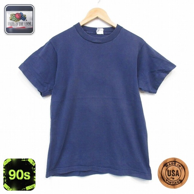フルーツオブザルーム 90s 半袖Tシャツ ネイビー メンズM相当 | 古着
