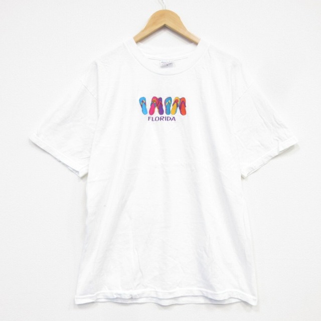 00s 半袖Tシャツ フロリダ刺繍 ホワイト メンズL相当 | 古着