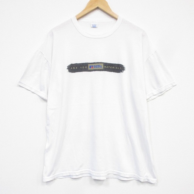 ラッセル 00s 半袖Tシャツ ワンポイントロゴ ホワイト メンズXL相当 | 古着