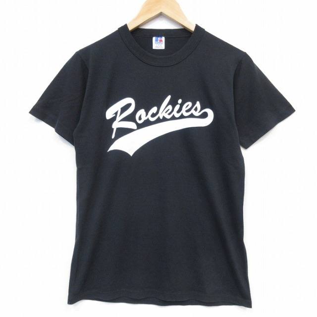 ラッセル 90s 半袖Tシャツ Rockies ブラック メンズS相当 | 古着