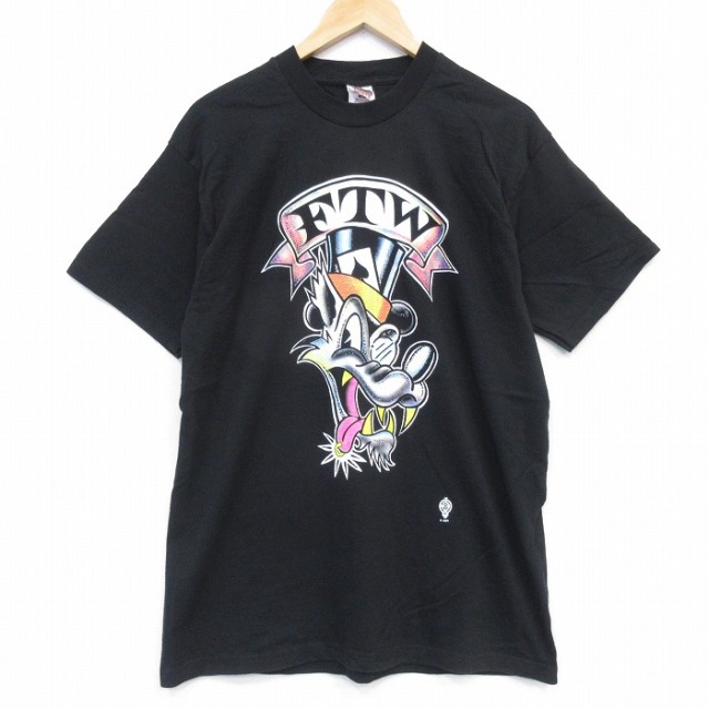 フルーツオブザルーム 90s 半袖Tシャツ FTW ブラック メンズL相当 | 古着