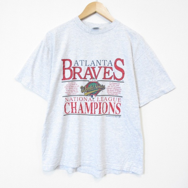 メジャーリーグ 90s 半袖Tシャツ アトランタブレーブス グレー L | 古着 26aug27