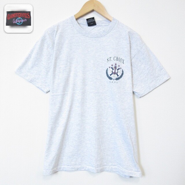 90s 半袖Tシャツ USVI 霜降りグレー L | 古着 26aug27