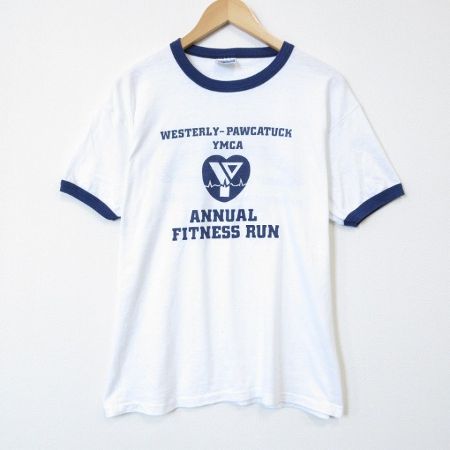 ヘインズ 80s 半袖Tシャツ YMCA RUN ホワイト L | 古着 26aug27