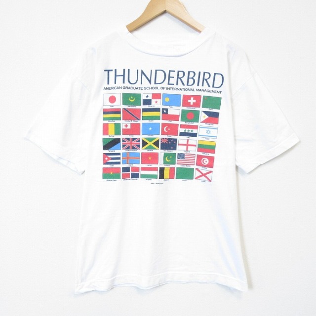 90s 半袖Tシャツ 国旗 ホワイト XL | 古着 26aug27