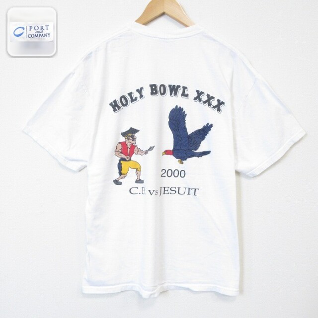 00s 半袖Tシャツ HOLY BOWL ホワイト XL | 古着 26aug27