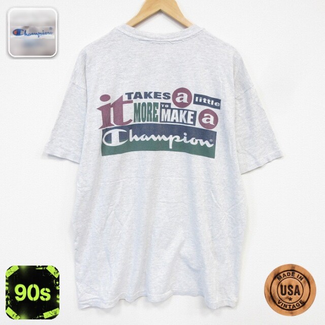 チャンピオン 90s 半袖Tシャツ it 霜降りグレー メンズXL相当 | 古着