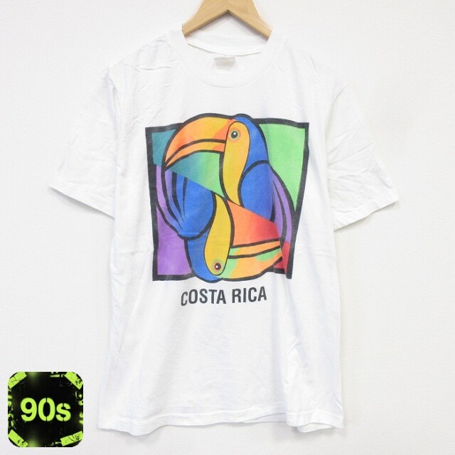 90s 半袖Tシャツ コスタリカ ホワイト メンズL相当 | 古着