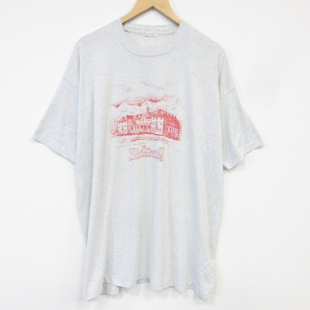 XL★古着 半袖 ビンテージ Tシャツ メンズ 90年代 90s シャイニング スタンリーホテル 大きいサイズ クルーネック グレー 霜降り【spe】 26jul28
