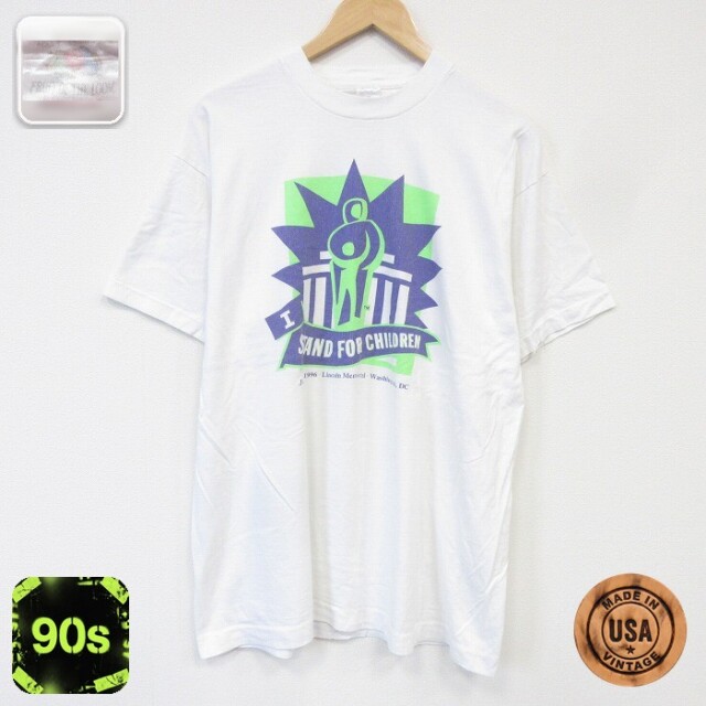 フルーツオブザルーム 90s 半袖Tシャツ ワシントンDC ホワイト メンズXL相当 | 古着