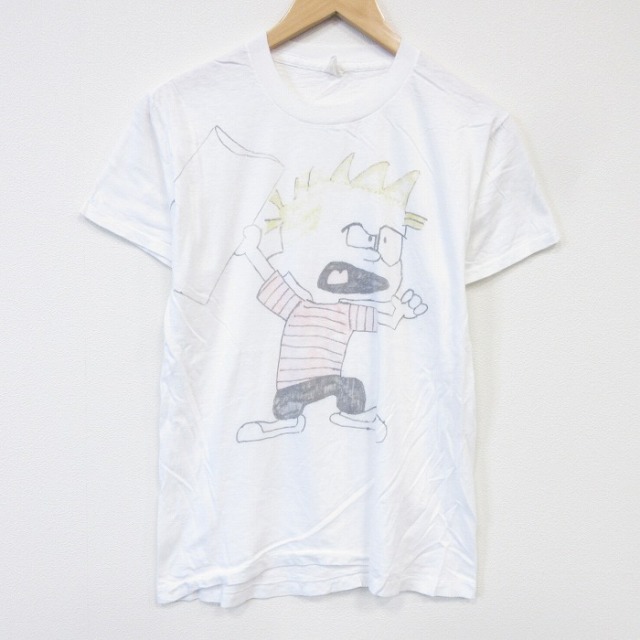 ジョッキー 80s 半袖Tシャツ ハンドペイント ホワイト メンズM相当 | 古着