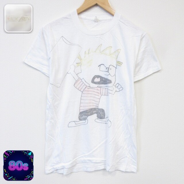 ジョッキー 80s 半袖Tシャツ ハンドペイント ホワイト メンズM相当 | 古着