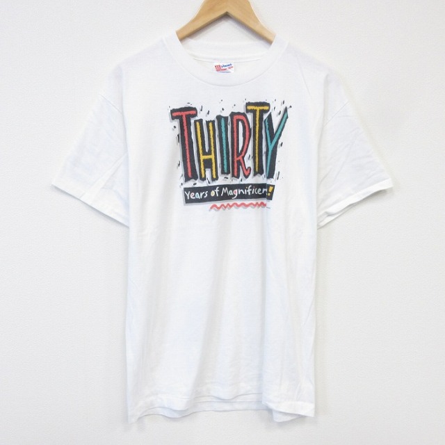 ヘインズ 90s 半袖Tシャツ THIRTY ホワイト メンズL相当 | 古着