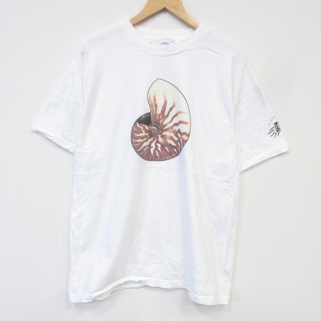 ヘインズ 00s 半袖Tシャツ アンモナイト ホワイト メンズXL相当 | 古着
