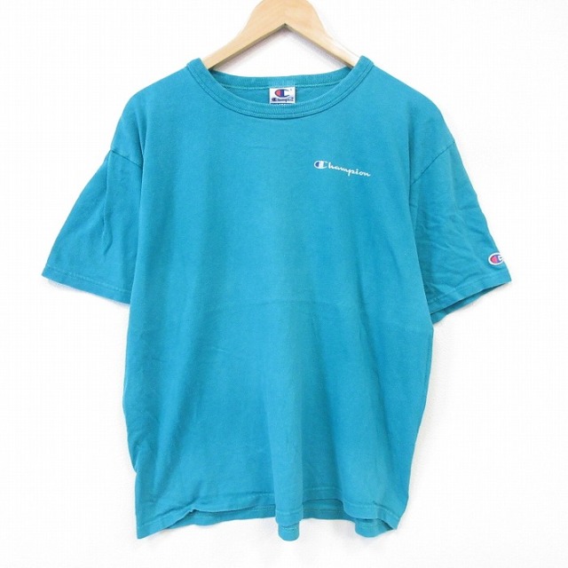 チャンピオン 90s 半袖Tシャツ ワンポイントロゴ グリーン メンズXL相当 | 古着