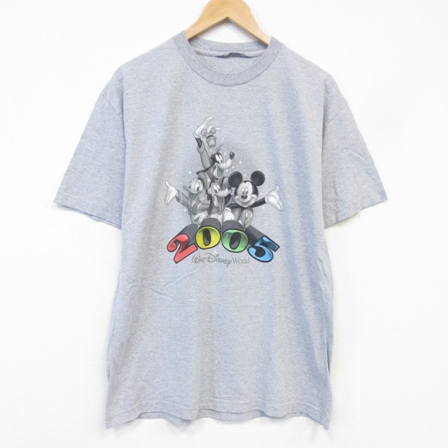 00s 半袖Tシャツ ディズニー ミッキー グレー メンズL相当 | 古着