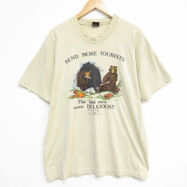 スクリーンスターズ 80s 半袖Tシャツ クマ ベージュ メンズXL相当 | 古着