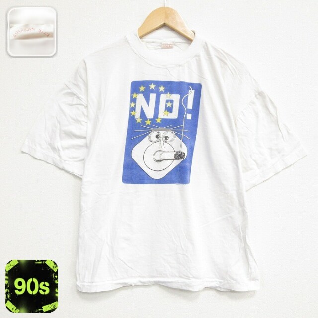 90s 半袖Tシャツ NO ホワイト メンズXL相当 | 古着