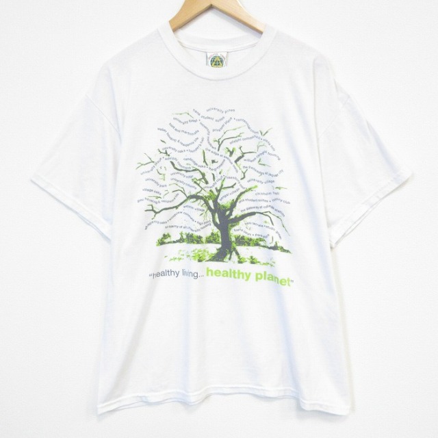 90s 半袖Tシャツ 木 ホワイト メンズXL相当 | 古着