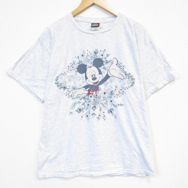 ディズニー 90s 半袖Tシャツ ミッキー グレー メンズXL相当 | 古着