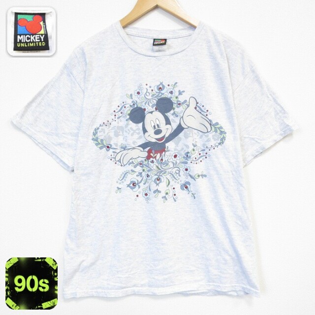 ディズニー 90s 半袖Tシャツ ミッキー グレー メンズXL相当 | 古着