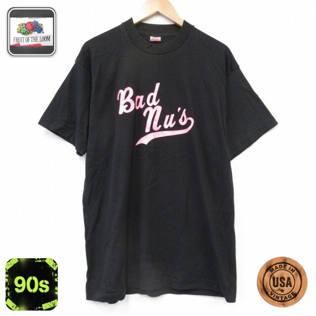 フルーツオブザルーム 90s 半袖Tシャツ Bad ブラック メンズXL相当 | 古着