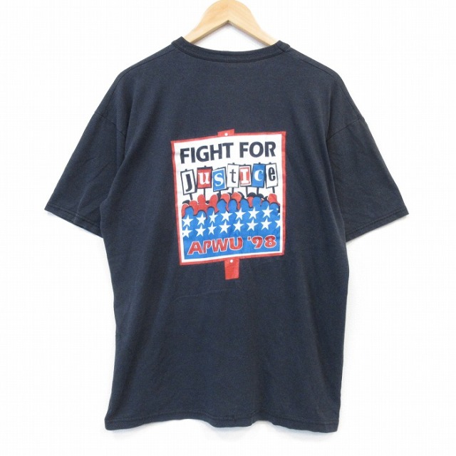 90s 半袖Tシャツ FIGHT FOR ブラック メンズXL相当 | 古着