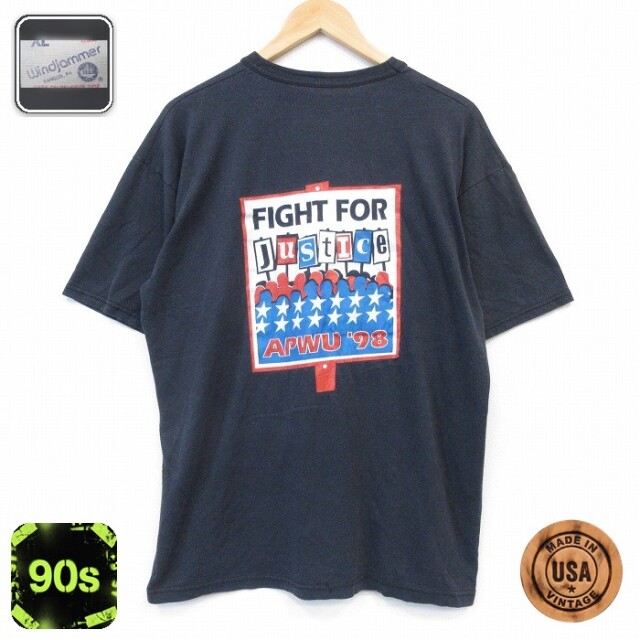 90s 半袖Tシャツ FIGHT FOR ブラック メンズXL相当 | 古着