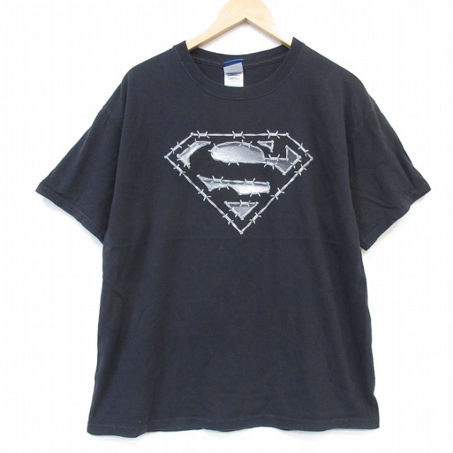 00s 半袖Tシャツ スーパーマン ブラック メンズXL相当 | 古着