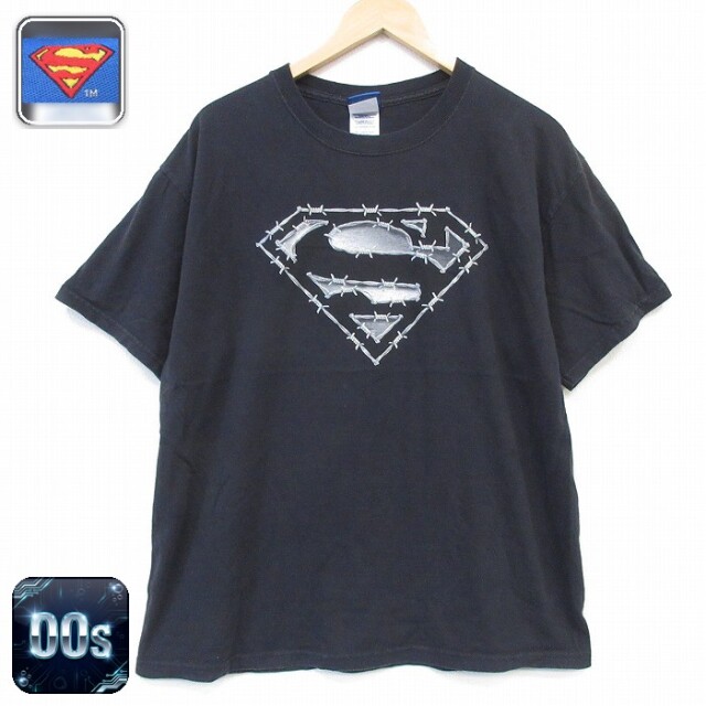 00s 半袖Tシャツ スーパーマン ブラック メンズXL相当 | 古着