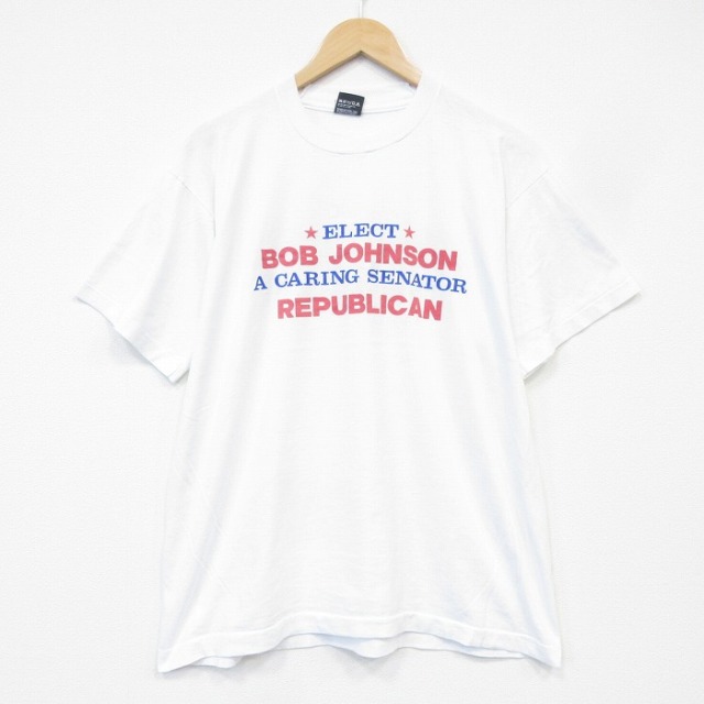 スクリーンスターズ 90s 半袖Tシャツ ボブジョンソン ホワイト メンズXL相当 | 古着