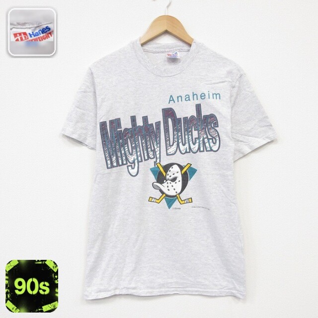 ヘインズ 90s 半袖Tシャツ アナハムマイティダックス グレー メンズS相当 | 古着