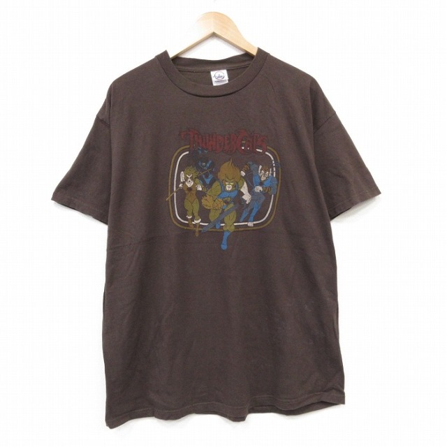 00s 半袖Tシャツ アニメサンダーキャッツ ブラウン メンズXL相当 | 古着