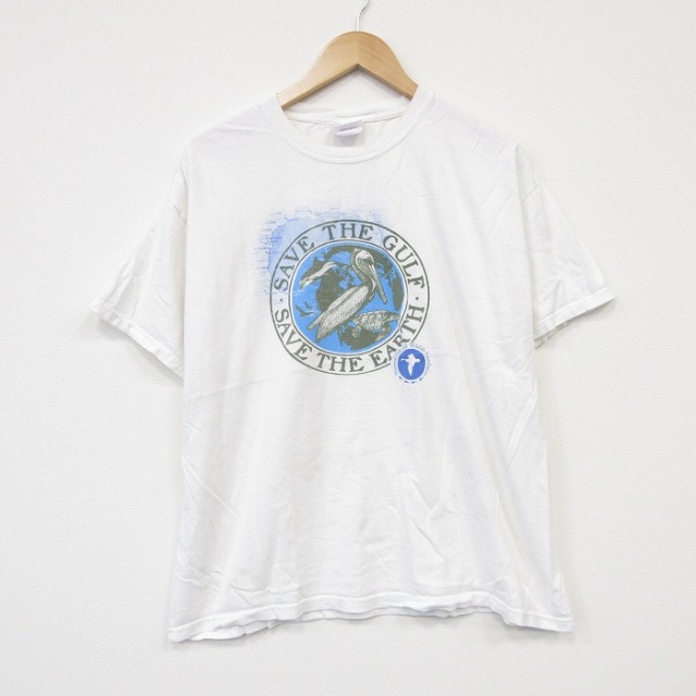 ヘインズ 00s 半袖Tシャツ 鳥 ホワイト メンズL相当 | 古着