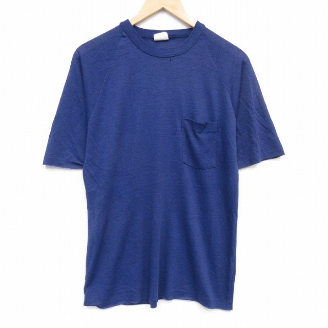 80s 半袖Tシャツ ラグラン ネイビー メンズL相当 | 古着
