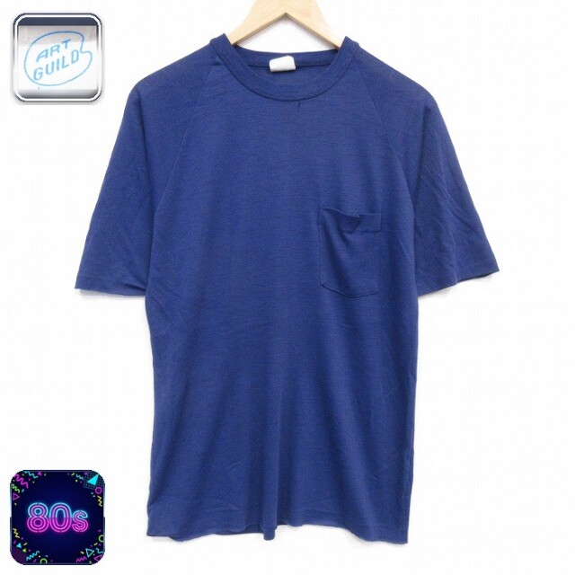 80s 半袖Tシャツ ラグラン ネイビー メンズL相当 | 古着