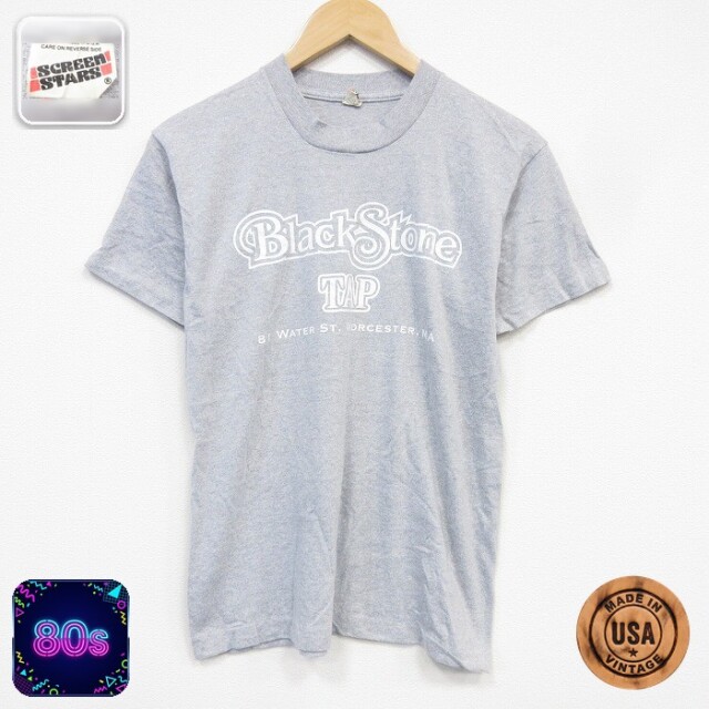 スクリーンスターズ 80s 半袖Tシャツ ブラックストーン グレー メンズM相当 | 古着