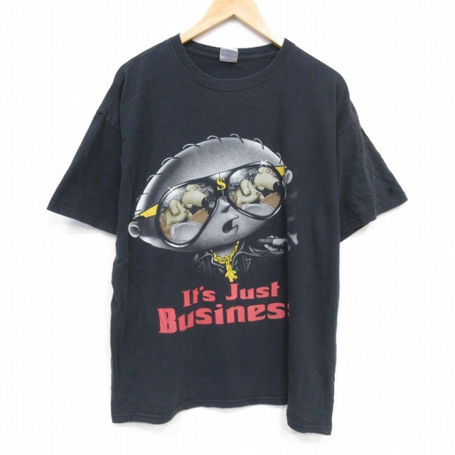 00s 半袖Tシャツ ファミリーガイ ブラック メンズXL相当 | 古着