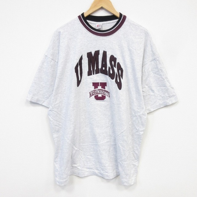 90s 半袖Tシャツ マサチューセッツカレッジ グレー メンズXL相当 | 古着