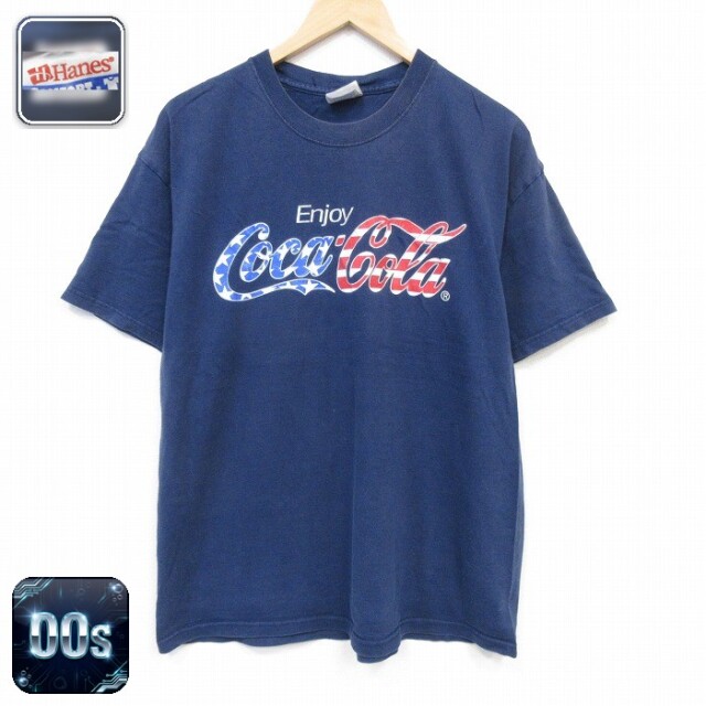 ヘインズ 00s 半袖Tシャツ コカコーラ ネイビー メンズL相当 | 古着